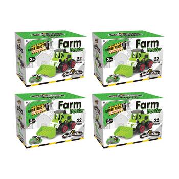 4PK 22pc Construct It Build-ables Tractor Toy Kids Fun 3y+ Green