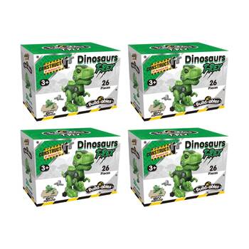 4PK 26pc Construct It Build-ables T-Rex Dinosaur Toy Kids Fun 3y+ Green