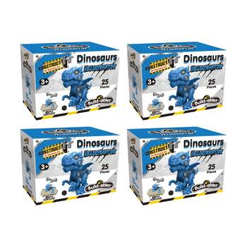 4PK 25pc Construct It Build-ables Velociraptor Dinosaur Toy Kids 3y+