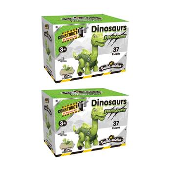 2PK 37pc Construct It Build-ables Brachiosaurus Dinosaur Toy Kids 3y+