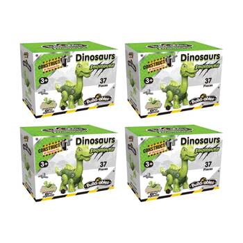4PK 37pc Construct It Build-ables Brachiosaurus Dinosaur Toy Kids 3y+