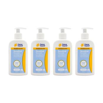4PK Cancer Council Sensitive Sunscreen SPF 50+ Broad Spectrum 200ml