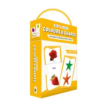 24pc Promotional Slide & Learn Flash Cards Colours And Shapes Interactive 3y+