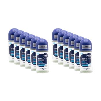 12PK Nivea 72H Antiperspirant Men's Roll On Deodorant 50mL Pro Vitamin B5