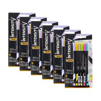 6x 6pc BIC Fineliner Pens Write Create Boldly Colours Stationery Set Markers