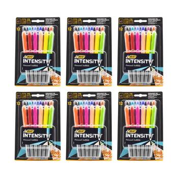 6PK Bic Permanent Ink Pens Intensity Assorted Colours Chisel Tip 12pc