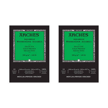 2PK Arches Cold Press Watercolour Art/Craft Painting Paper Pad 300g A5