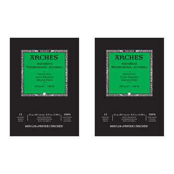 2PK Arches Cold Press Watercolour Art/Craft Painting Paper Pad 300g A4