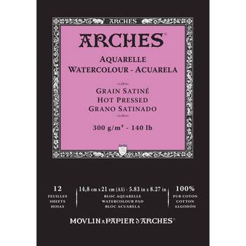 Arches Hot Press Watercolour Art/Craft Painting Paper Pad 300g A5
