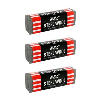 3PK ABC 250g Home Professional Cleaning Steel Wool Sleeves Grade 000