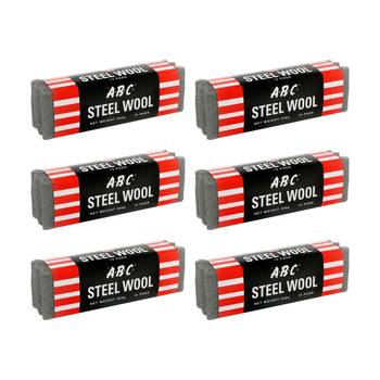 6PK ABC 250g Home Professional Cleaning Steel Wool Sleeves Grade 000