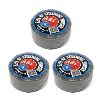 3x 12pc ABC 500g Home Professional Cleaning Steel Wool Reels Grade 0