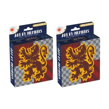 2x Aquarius Harry Potter Gryffindor Art By Numbers Kids Craft Painting Kit 9x9cm
