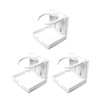 3PK Sea Pro Folding Drink Cup Holder Accessory For Boat/Watercraft White