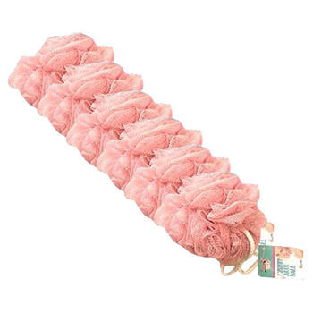 6PK Ideal Bath Luxury Shower Cleansing Loofah Ball 80g Assorted Colours