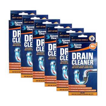 6x 4pc Aussie Clean Kitchen/Bathroom/Laundry Drain Powder Cleaner 25g Sachets