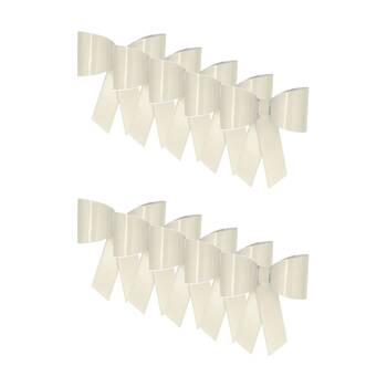 10PK Metal Bow Pot Sitter Powder Coated Garden Decor Ornament White 12cm