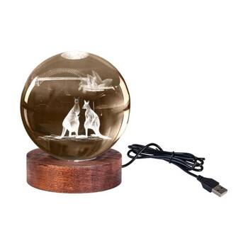 Art + Tech 3D Crystal Ball Colour Changing Lamp USB Powered Australiana