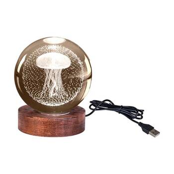 Art + Tech 3D Crystal Ball Colour Changing Lamp USB Powered Jellyfish