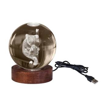 Art + Tech 3D Crystal Ball Colour Changing Lamp USB Powered Koala