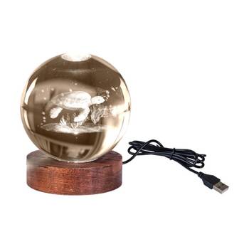 Art + Tech 3D Crystal Ball Colour Changing Lamp USB Powered Turtle