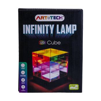 Art + Tech Infinity Lamp Cube LED Colour Changing USB Powered Multicolour