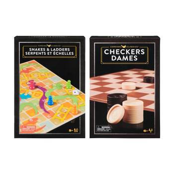 Cardinal Classic Snakes & Ladders & Checkers Dames Board Games 6y+
