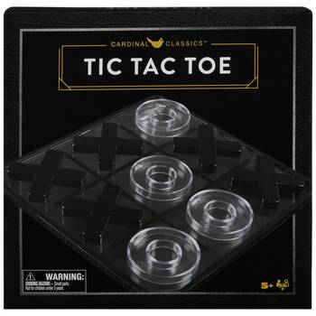 Cardinal Classic Tic Tac Toe Kids/Family Board Game W/ Glass 5y+