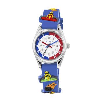 Tikkers 3D Racing Car Silicone Strap Time Teacher Dial?Kids Watch Blue