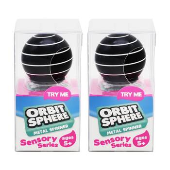 2PK Trend Hub Kids 5y+ Orbit Sphere Polished Metal Fidget Spinner Toy Assorted