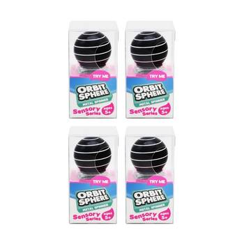 4PK Trend Hub Kids 5y+ Orbit Sphere Polished Metal Fidget Spinner Toy Assorted