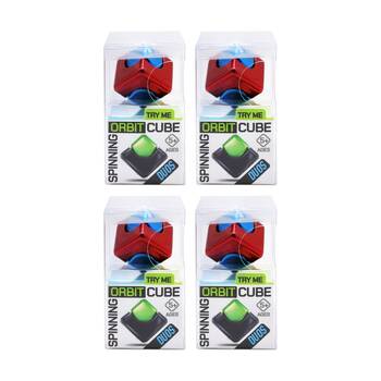 4PK Trend Hub Kids 5y+ Orbit Cube Metallic Fidget Spinner Assorted Colours