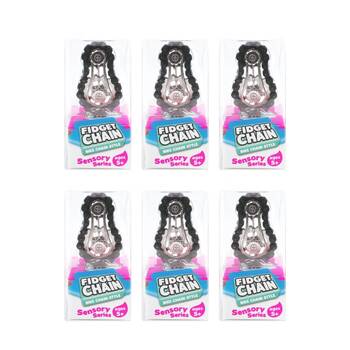 6PK Trend Hub Kids 5y+ Metal Fidget Chain Stainless Steel Spin Toy