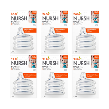 6x 3pc Boon Nursh Transitional Silicone Sippy Cup Spout Lid 6m+