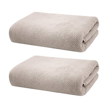 2PK Bambury Angove 600gsm Soft Absorbent Cotton Bath Sheet 80x160cm Neutrals