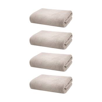 4PK Bambury Angove 600gsm Soft Absorbent Cotton Bath Sheet 80x160cm Neutrals