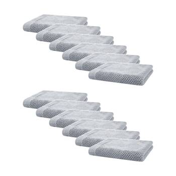 12PK Bambury Angove 600gsm Soft Absorbent Cotton Face Washer 33x33cm Blue