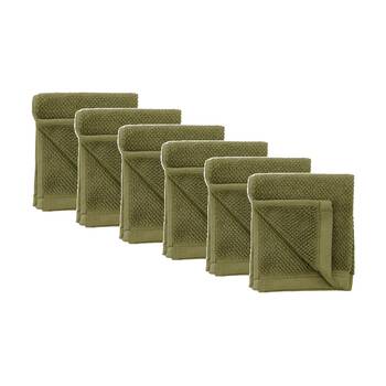 6PK Bambury Angove 600gsm Soft Absorbent Cotton Face Washer 33x33cm Green