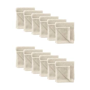 12PK Bambury Angove 600gsm Soft Absorbent Cotton Face Washer 33x33cm Neutrals