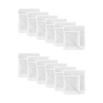 12PK Bambury Angove 600gsm Soft Absorbent Cotton Face Washer 33x33cm White