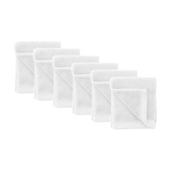 6PK Bambury Angove 600gsm Soft Absorbent Cotton Face Washer 33x33cm White