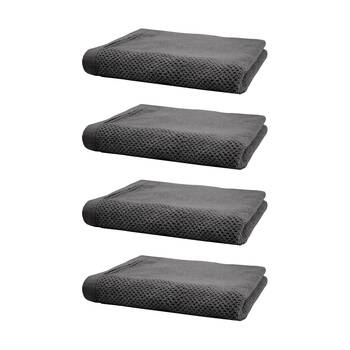 4PK Bambury Angove 600gsm Soft Absorbent Cotton Hand Towel 40x70cm Grey