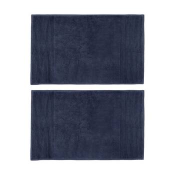 2PK Bambury Elvire 800gsm Soft Absorbent Cotton Bath Mat 48x78cm Blue