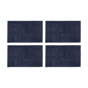 4PK Bambury Elvire 800gsm Soft Absorbent Cotton Bath Mat 48x78cm Blue