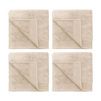 4PK Bambury Elvire 600gsm Soft Absorbent Cotton Bath Sheet 80x160cm Neutrals