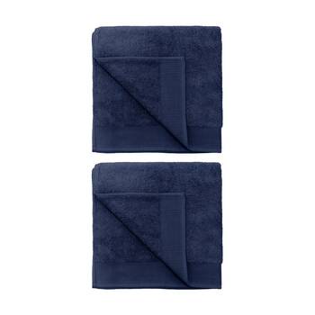 2PK Bambury Elvire 600gsm Soft Absorbent Cotton Bath Sheet 80x160cm Blue