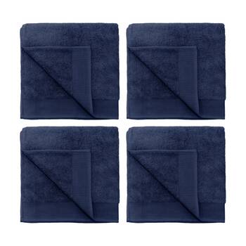 4PK Bambury Elvire 600gsm Soft Absorbent Cotton Bath Sheet 80x160cm Blue