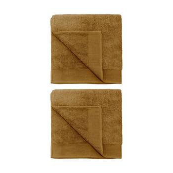2PK Bambury Elvire 600gsm Soft Absorbent Cotton Bath Sheet 80x160cm Brown