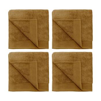 4PK Bambury Elvire 600gsm Soft Absorbent Cotton Bath Sheet 80x160cm Brown