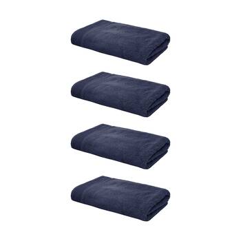 4PK Bambury Elvire 600gsm Soft Absorbent Cotton Bath Towel 68x137cm Blue